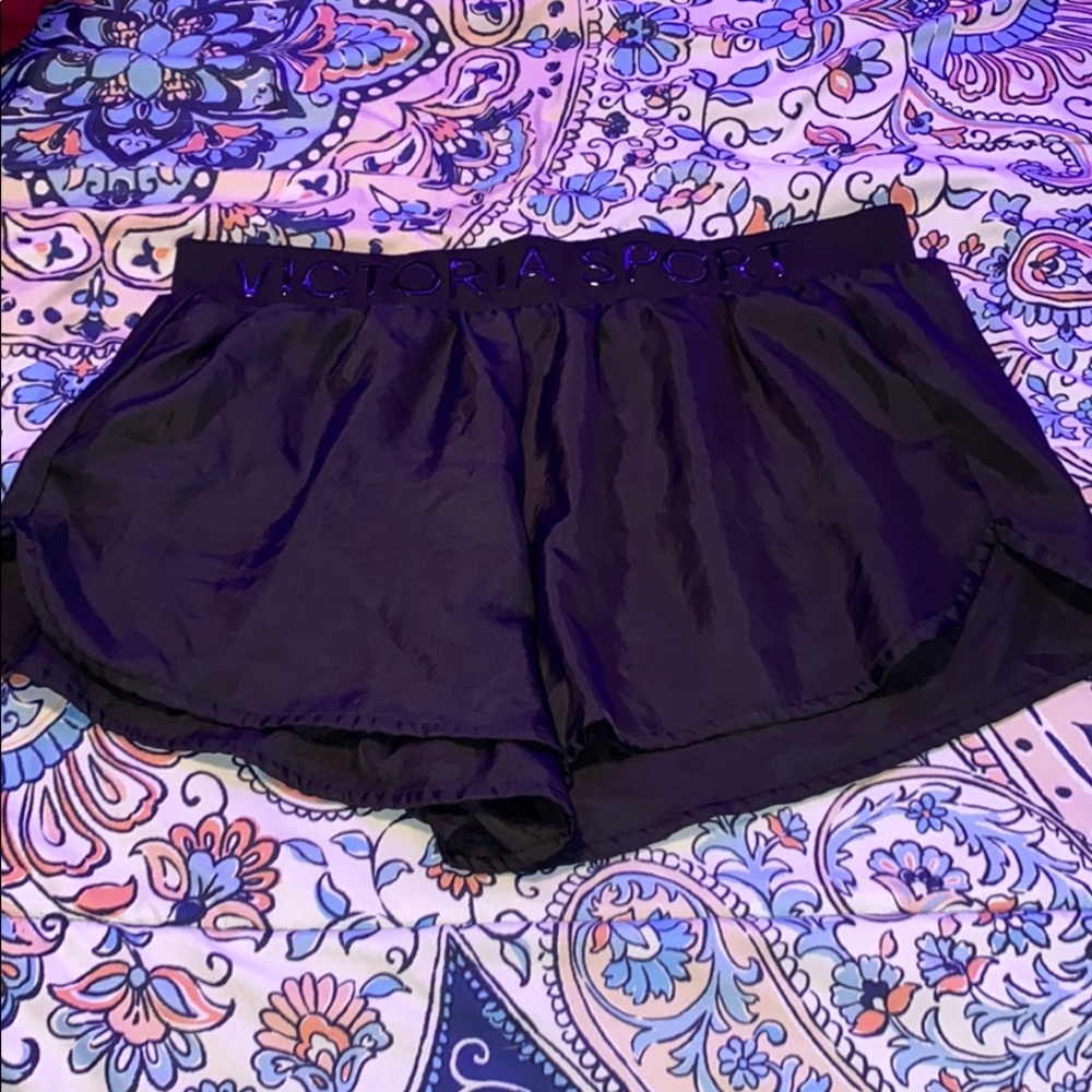 Black Victoria Secrets Sports Shorts